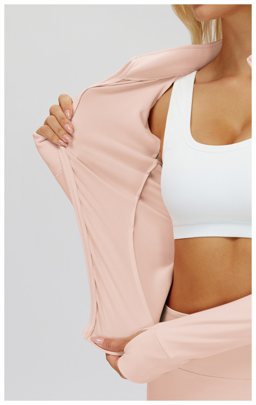 Custom Yoga Sets|Wholesale Autumn/Winter Casual Versatile Zippered Windproof Warm Fleece-Lined Suit