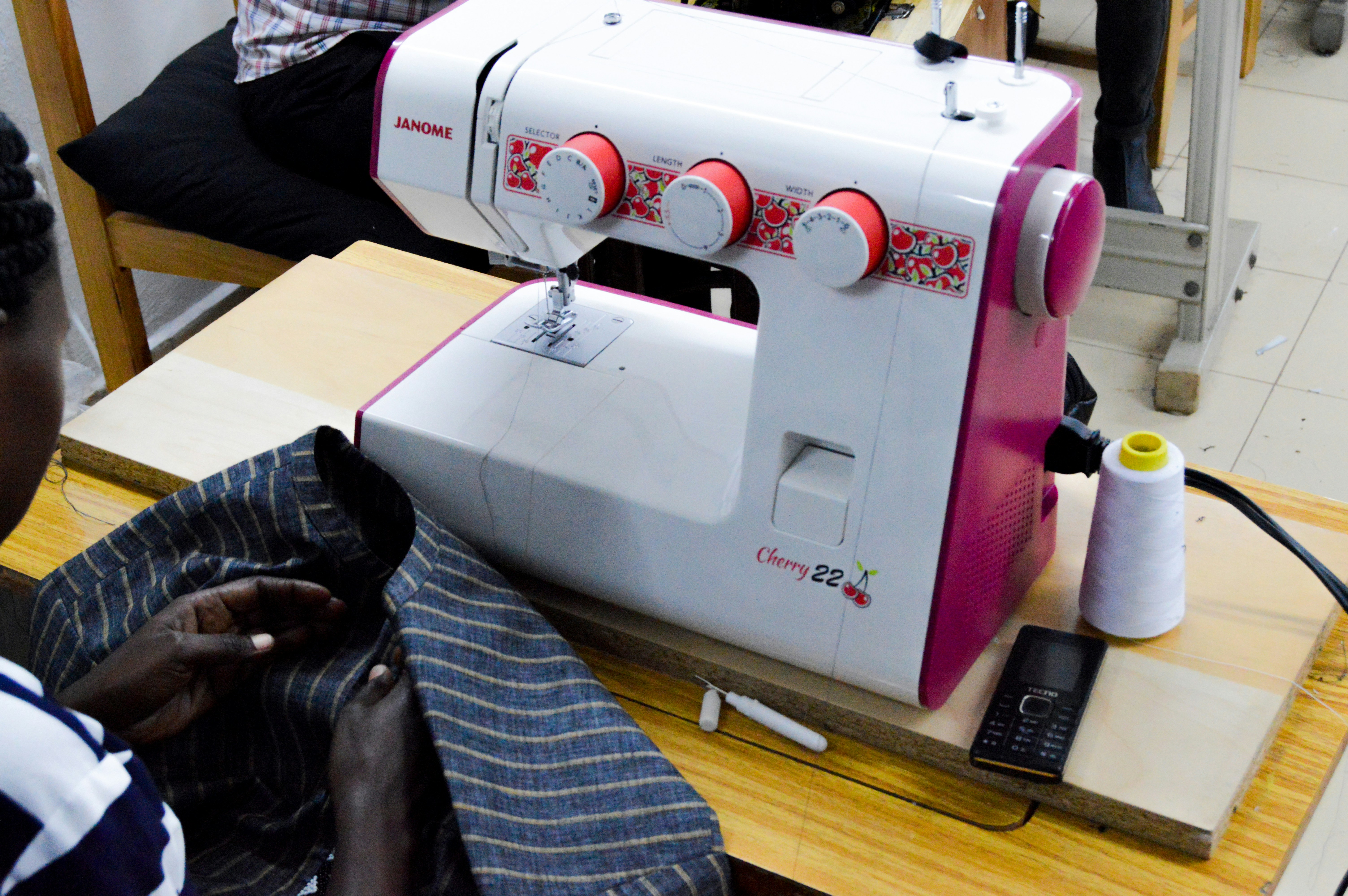 Sewing activewear with a flatlock machine Image of sewing activewear with a flatlock machine