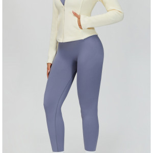 Custom Yoga Jackets | Wholesale Hooded fleece-lined slim-fit zip-up jacket for outdoor use