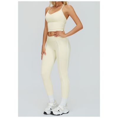 Custom Yoga Vest| Wholesale Yoga vest with cross-back design, tight-fitting yoga underwear