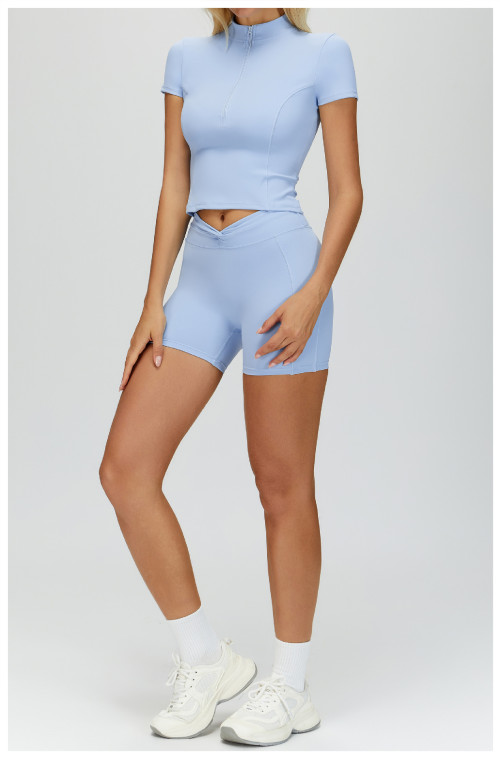 Custom Yoga Sets|Wholesale Women's Twisted Fitted Sports Suit for Running and Fitness