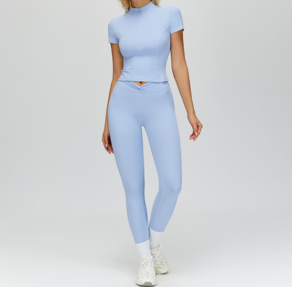 Custom Yoga Sets|Wholesale  Autumn/ Winter Women's Twisted Fitted Sports Suit for Running