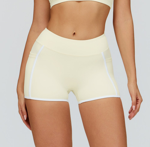 Custom Sports Shorts|Wholesale Yoga shorts color-blocked tight-fitting sports shorts outdoor workout