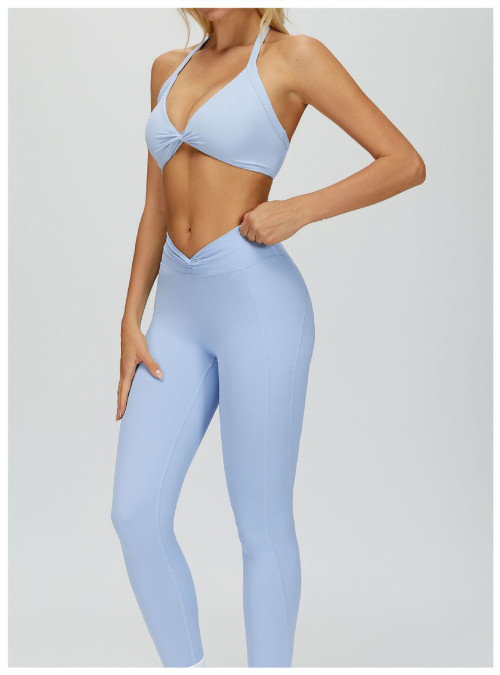 Custom yoga leggings|Wholesale Tight-fitting yoga pants, crossover high-waisted twisted pleats