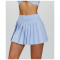 Custom tennis skirts|Wholesale Fake-two pleated short skirts anti glare tennis skirt outdoor running