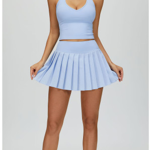 Custom tennis skirts|Wholesale Fake-two pleated short skirts anti glare tennis skirt outdoor running