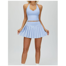 Custom tennis skirts|Wholesale Fake-two pleated short skirts anti glare tennis skirt outdoor running