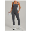 Custom jumpsuits|Wholesale Outdoor running and fitness jumpsuit with side pockets