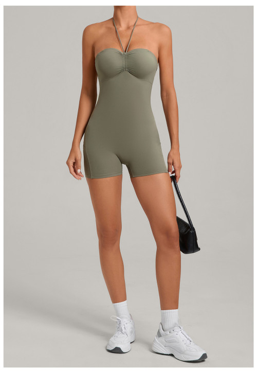 Custom jumpsuits|Wholesale Yoga bodysuit with side pockets for running and fitness