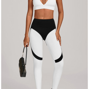 Custom Yoga Sets|Wholesale Color-blocked yoga set tight-fitting high-waist sportswear set outdoor