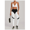 Custom Yoga Sets|Wholesale Color-blocked yoga set tight-fitting high-waist sportswear set outdoor