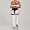 Custom Yoga Sets|Wholesale Color-blocked yoga set tight-fitting high-waist sportswear set outdoor