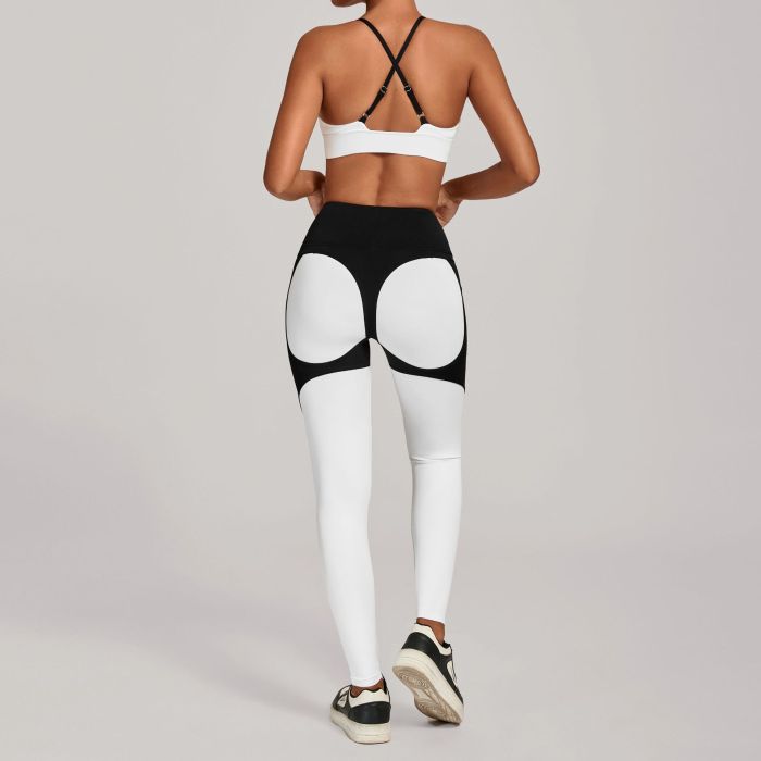 Custom Yoga Sets|Wholesale Color-blocked yoga set tight-fitting high-waist sportswear set outdoor