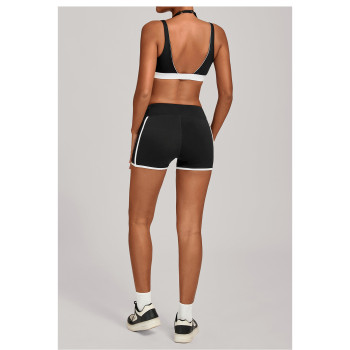 Custom Yoga Sets|Wholesale Color-blocked yoga set with pocket tight-fitting sportswear set for women