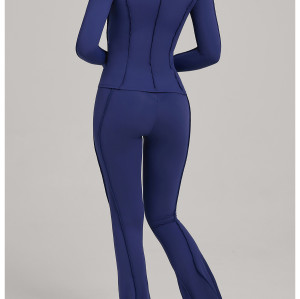Custom Yoga Sets|Wholesale Women Yoga Suit Autumn/Winter Zipper Long-Sleeved Fitness Set for Running