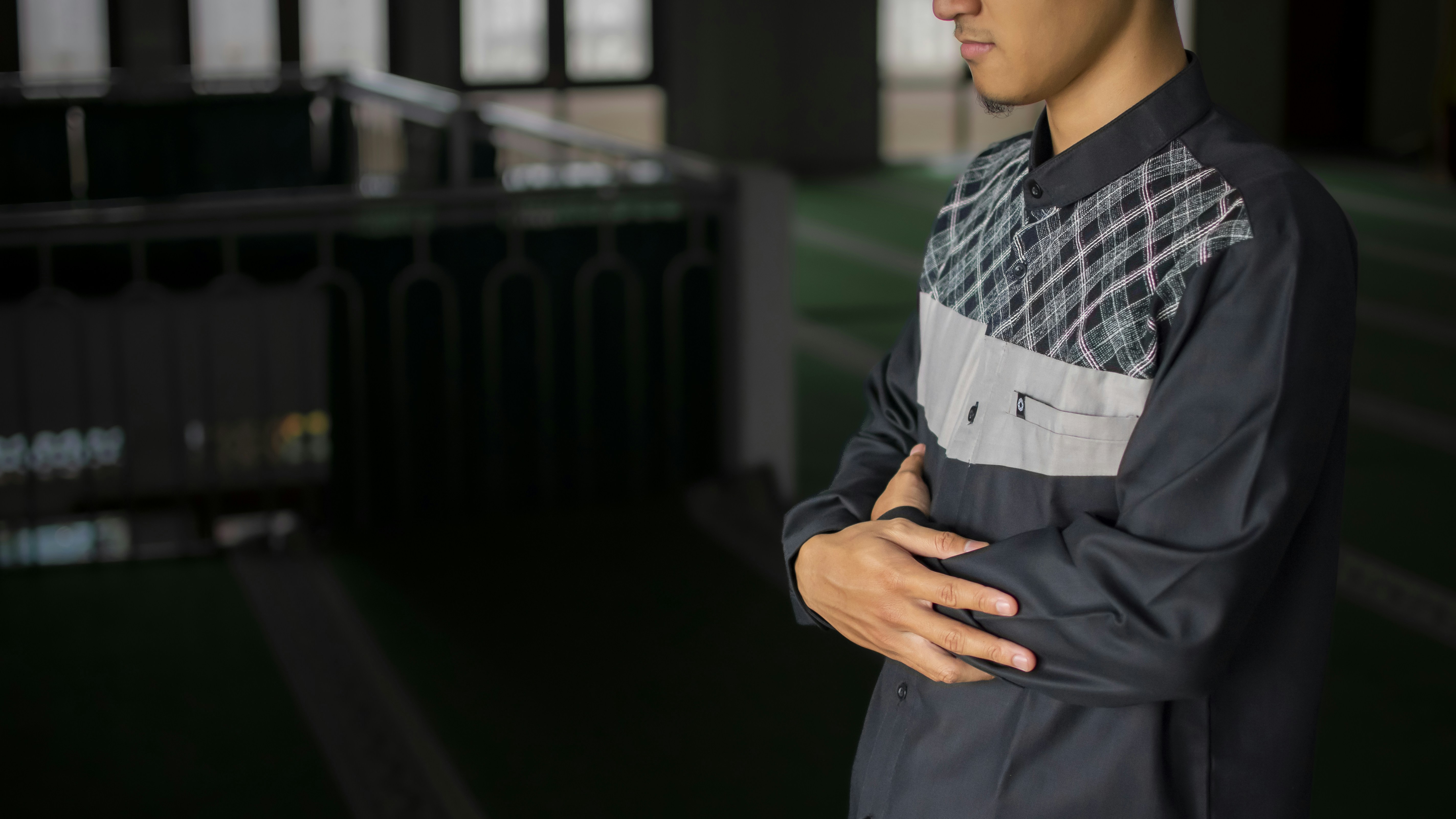 A detailed shot of innovative, breathable fabric for a modest gym top