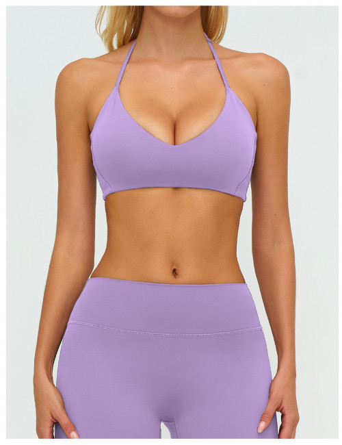 Custom Yoga bra |Wholesale Yoga bra halter neck open back tight-fitting sports bra for sports