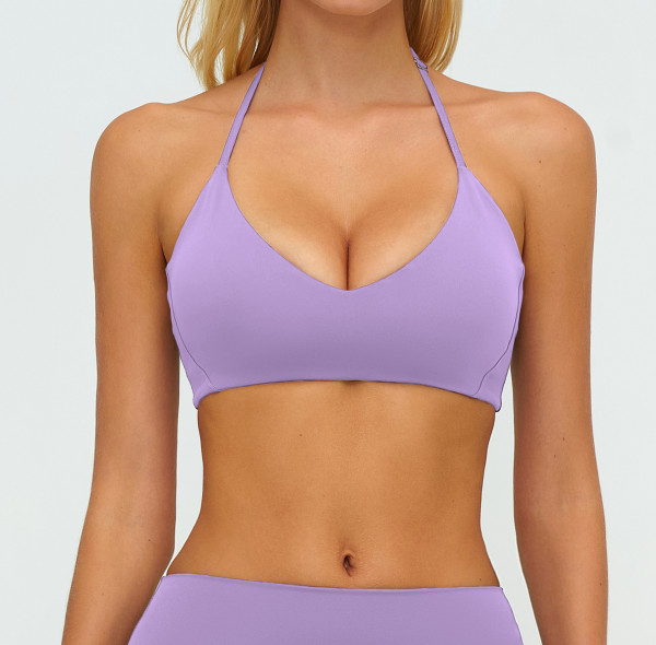 Custom Yoga bra |Wholesale Yoga bra halter neck open back tight-fitting sports bra for sports