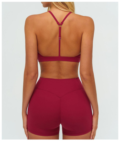 Custom Yoga bra|Wholesale V-neck yoga bra Y-shaped adjustable back sport bra for fitness and running