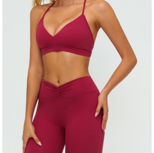 Custom Yoga bra|Wholesale V-neck yoga bra Y-shaped adjustable back sport bra for fitness and running