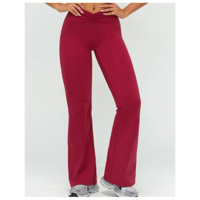 Custom yoga leggings|Wholesale High-waisted gathered flared pants brushed suitable for outdoor