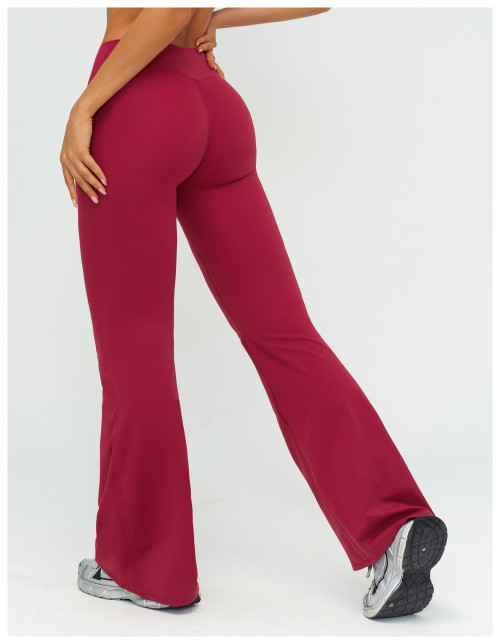 Custom yoga leggings|Wholesale High-waisted gathered flared pants brushed suitable for outdoor