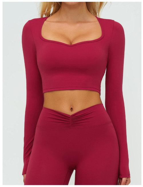 Custom long-sleeved sweatshirt |Wholesale Long-sleeved yoga wear outdoor running and fitness wear casual wear