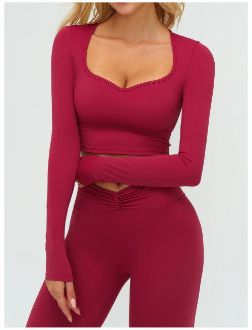 Custom long-sleeved sweatshirt |Wholesale Long-sleeved yoga wear outdoor running and fitness wear casual wear