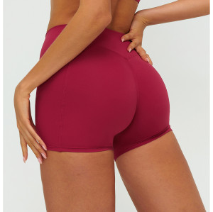 Custom Sports Shorts|Wholesale Women's high-waisted yoga shorts with hip-lifting design for outdoor