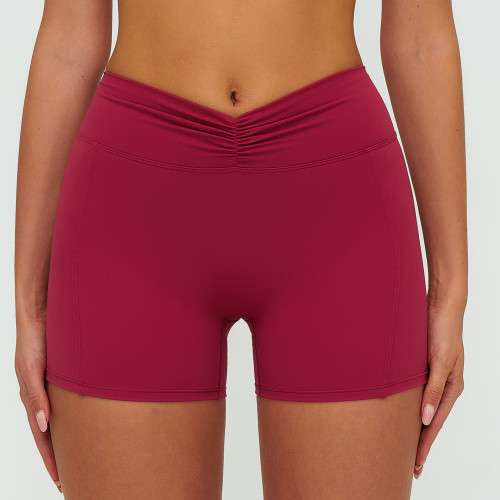Custom Sports Shorts|Wholesale Women's high-waisted yoga shorts with hip-lifting design for outdoor