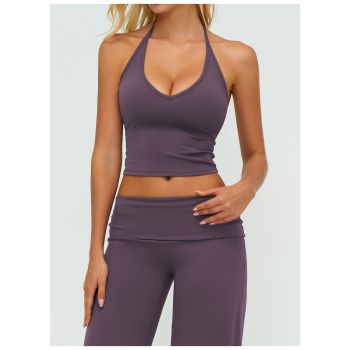 Custom Yoga Vest| Wholesale Yoga V-neck halter neck tight-fitting sportswear Outdoor running