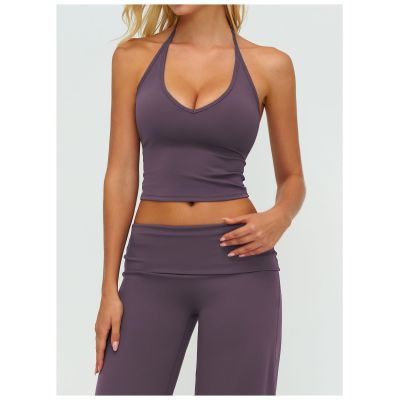 Custom Yoga Vest| Wholesale Yoga V-neck halter neck tight-fitting sportswear Outdoor running