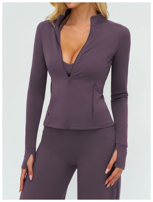 Custom Yoga Jackets | Wholesale Yoga jacket long sleeves zippered pockets outdoor sports
