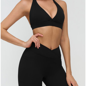 Custom Yoga bra|Wholesale Yoga bra with crossover V-neck stylish and beautiful back for active