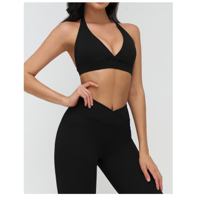 Custom Yoga bra|Wholesale Yoga bra with crossover V-neck stylish and beautiful back for active