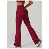 Custom yoga leggings|Wholesale High-waisted flared pants with cross waistband suitable for outdoor