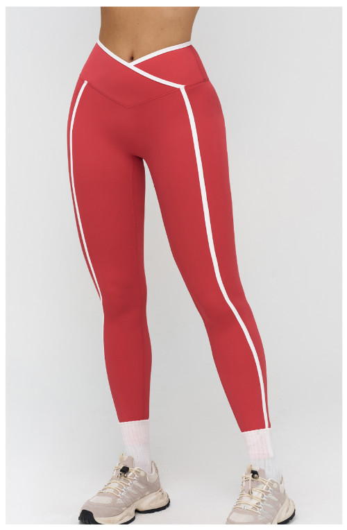 Custom yoga leggings|Wholesale Yoga legging with color blocking nude-feel tight-fitting for outdoor