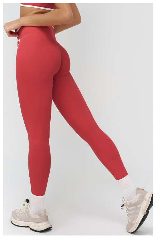 Custom yoga leggings|Wholesale Yoga legging with color blocking nude-feel tight-fitting for outdoor