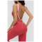 Custom jumpsuits|Wholesale Yoga bodysuit with contrasting color trim stylish neckline fitness wear