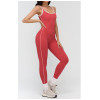 Custom jumpsuits|Wholesale Yoga bodysuit with contrasting color trim stylish neckline fitness wear