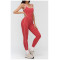 Custom jumpsuits|Wholesale Yoga bodysuit with contrasting color trim stylish neckline fitness wear