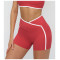 Custom Sports Shorts|Wholesale Color-blocked yoga shorts with crossover waistbands outdoor style