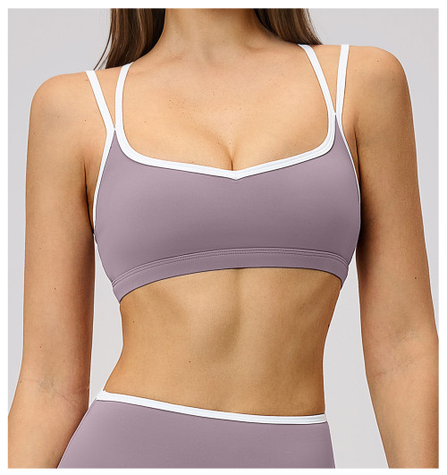 Sujetador de yoga personalizado | Top deportivo de secado rápido, ajustado y con espalda cruzada, para running y fitness (venta al por mayor)