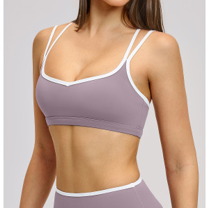 Sujetador de yoga personalizado | Top deportivo de secado rápido, ajustado y con espalda cruzada, para running y fitness (venta al por mayor)