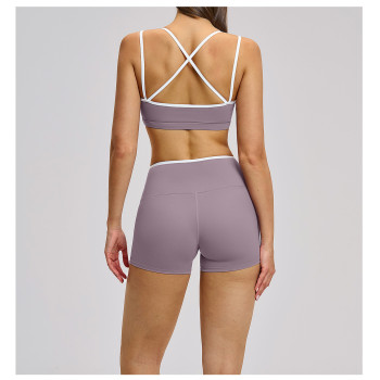 Custom Yoga bra|Wholesale Quick-drying tight-fitting cross-back sports vest for running and fitness