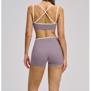 Custom Yoga bra|Wholesale Quick-drying tight-fitting cross-back sports vest for running and fitness