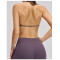 Custom Yoga bra|Wholesale Brushed halter neck sports bra with open back and beautiful yoga underwear