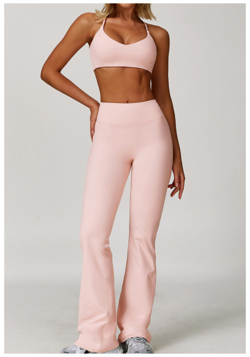 Custom yoga leggings|Wholesale High-waisted yoga leggings tight-fitting wide-leg flared pants