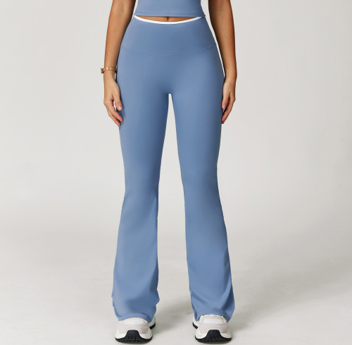 Custom yoga leggings|Wholesale High-waisted yoga leggings tight-fitting wide-leg flared pants