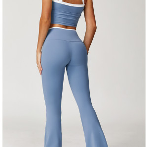 Custom yoga leggings|Wholesale High-waisted yoga leggings tight-fitting wide-leg flared pants